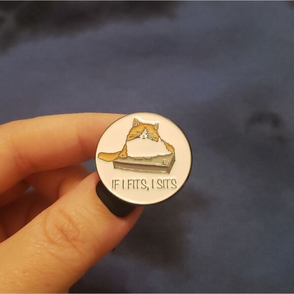 📦🐈if it fits, i sits enamel pin - Picture 4 of 10